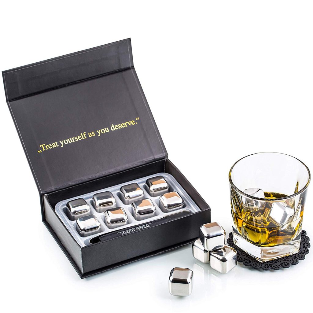 Sea Diferente a la Hora de Elegir un Regalo Regalos para Hombre Amerigo Whiskey Stones Gift Set Reutilizables Cubitos de Hielo 8 Whisky Rocks de Granito Whisky Piedras Set de Regalo 